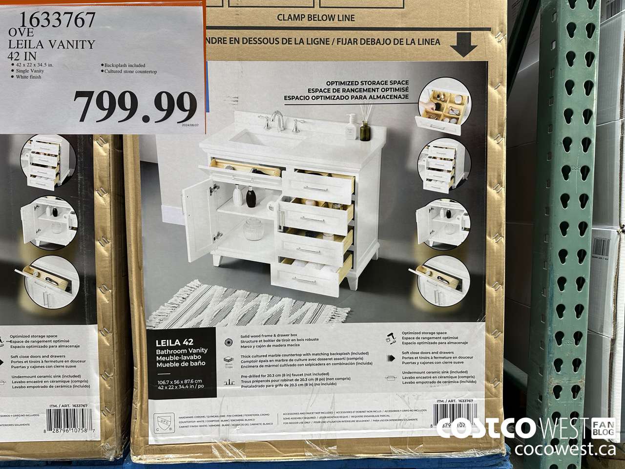 1633767 OVE LEILA VANITY 42 IN $799.99