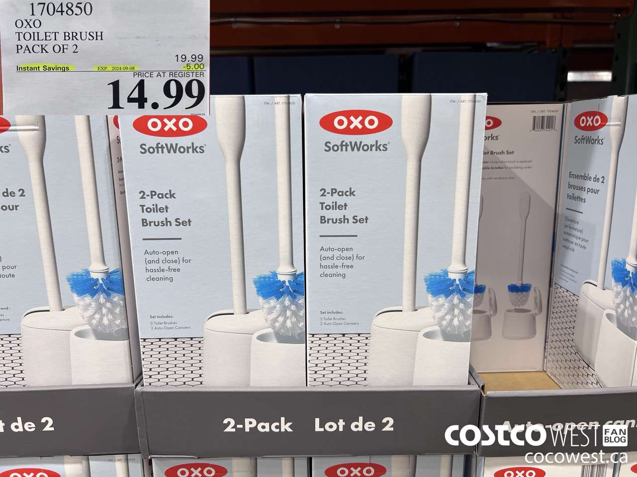 1704850 OXO TOILET BRUSH PACK OF 2 ($5.00 INSTANT SAVINGS EXPIRES ON 2024-09-08) $14.99