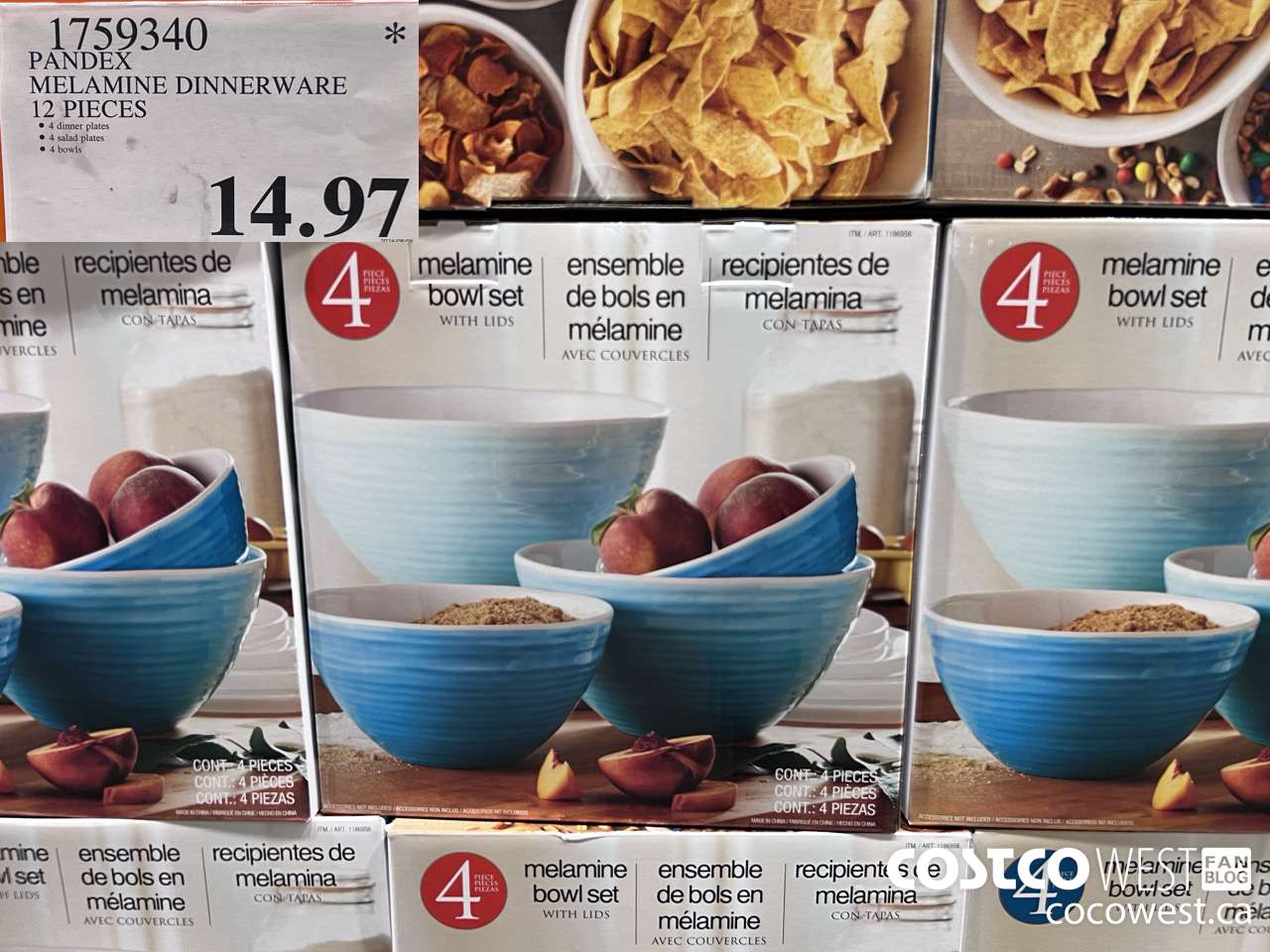 1759340 PANDEX MELAMINE DINNERWARE 12 PIECES $14.97