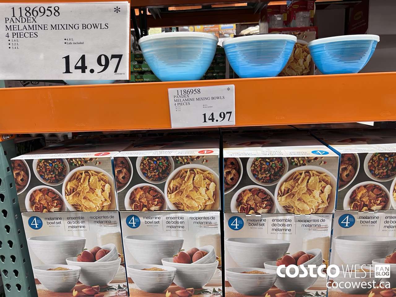 1186958 PANDEX MELAMINE MIXING BOWLS 4 PIECES $14.97