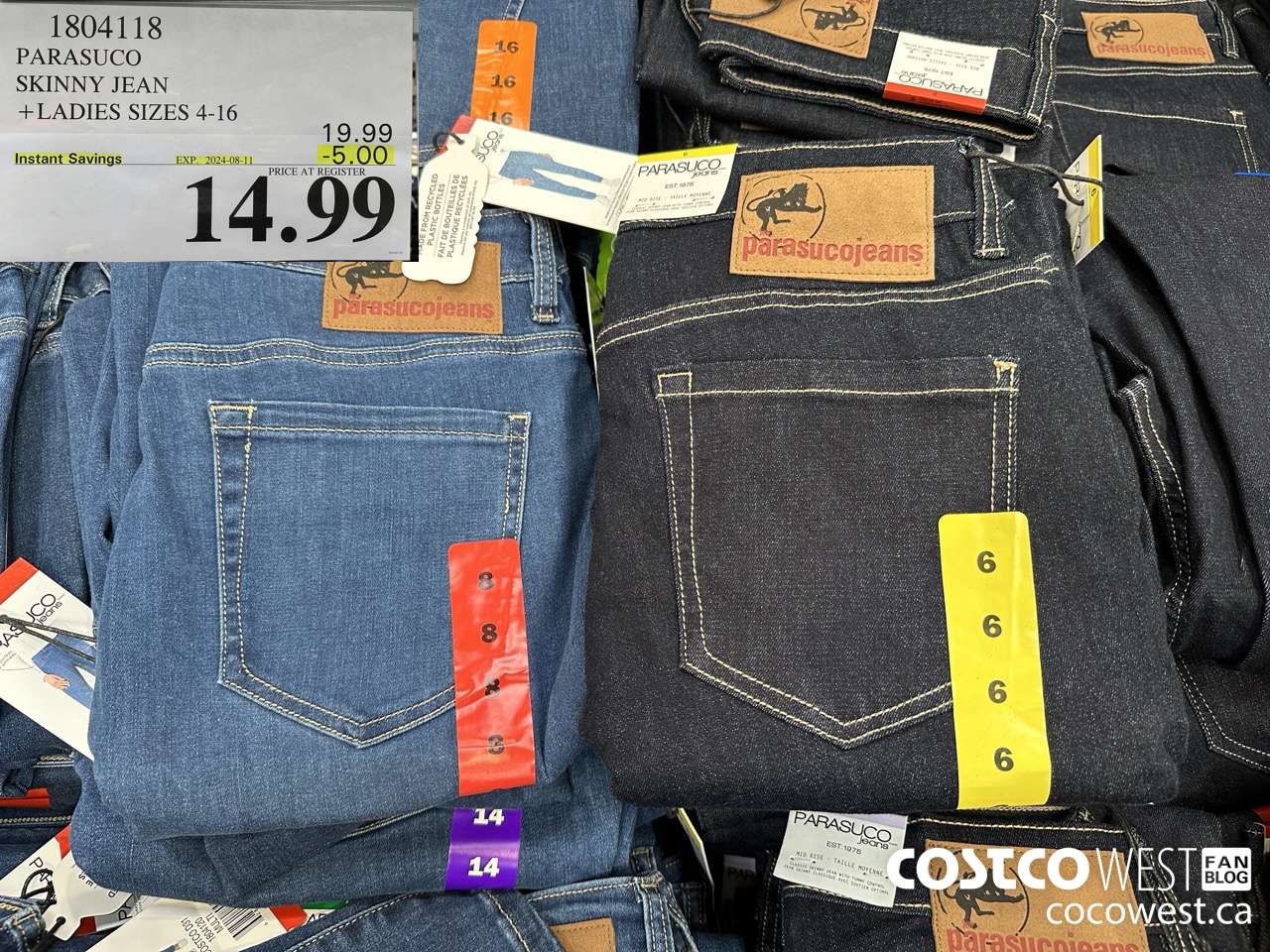 1804118 PARASUCO SKINNY JEAN LADIES SIES 4-16 ($5.00 INSTANT SAVINGS EXPIRES ON 2024-08-11) $14.99