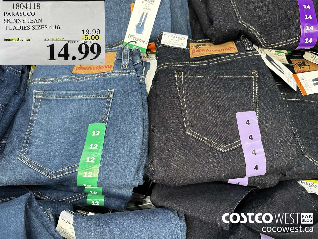 1804118 PARASUCO SKINNY JEAN LADIES SIES 4-16 ($5.00 INSTANT SAVINGS EXPIRES ON 2024-08-25) $14.99