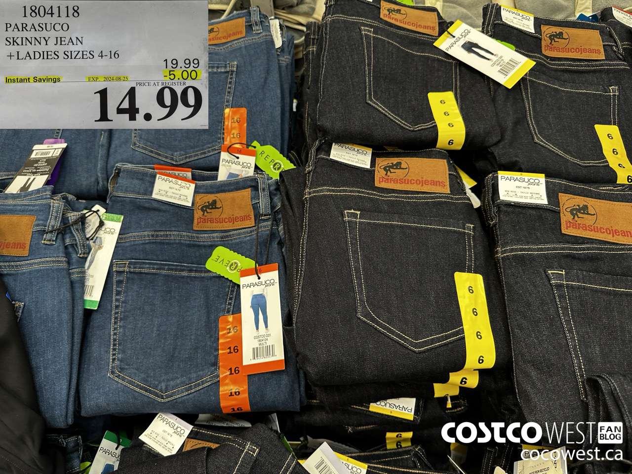 1804118 PARASUCO SKINNY JEAN LADIES SIES 4-16 ($5.00 INSTANT SAVINGS EXPIRES ON 2024-08-25) $14.99