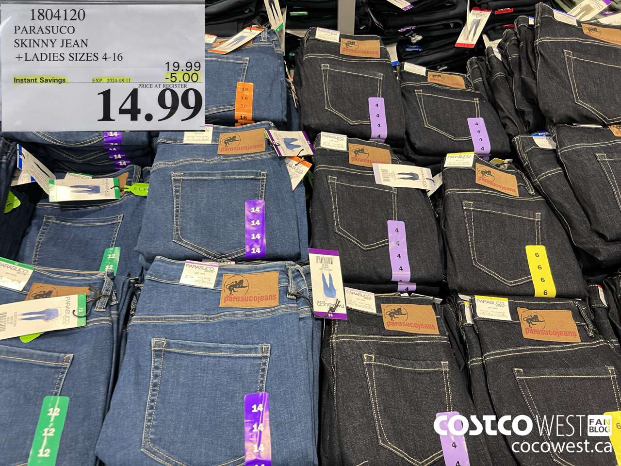 1804120 PARASUCO SKINNY JEAN LADIES SIZES 4-16 ($5.00 INSTANT SAVINGS EXPIRES ON 2024-08-11) $14.99