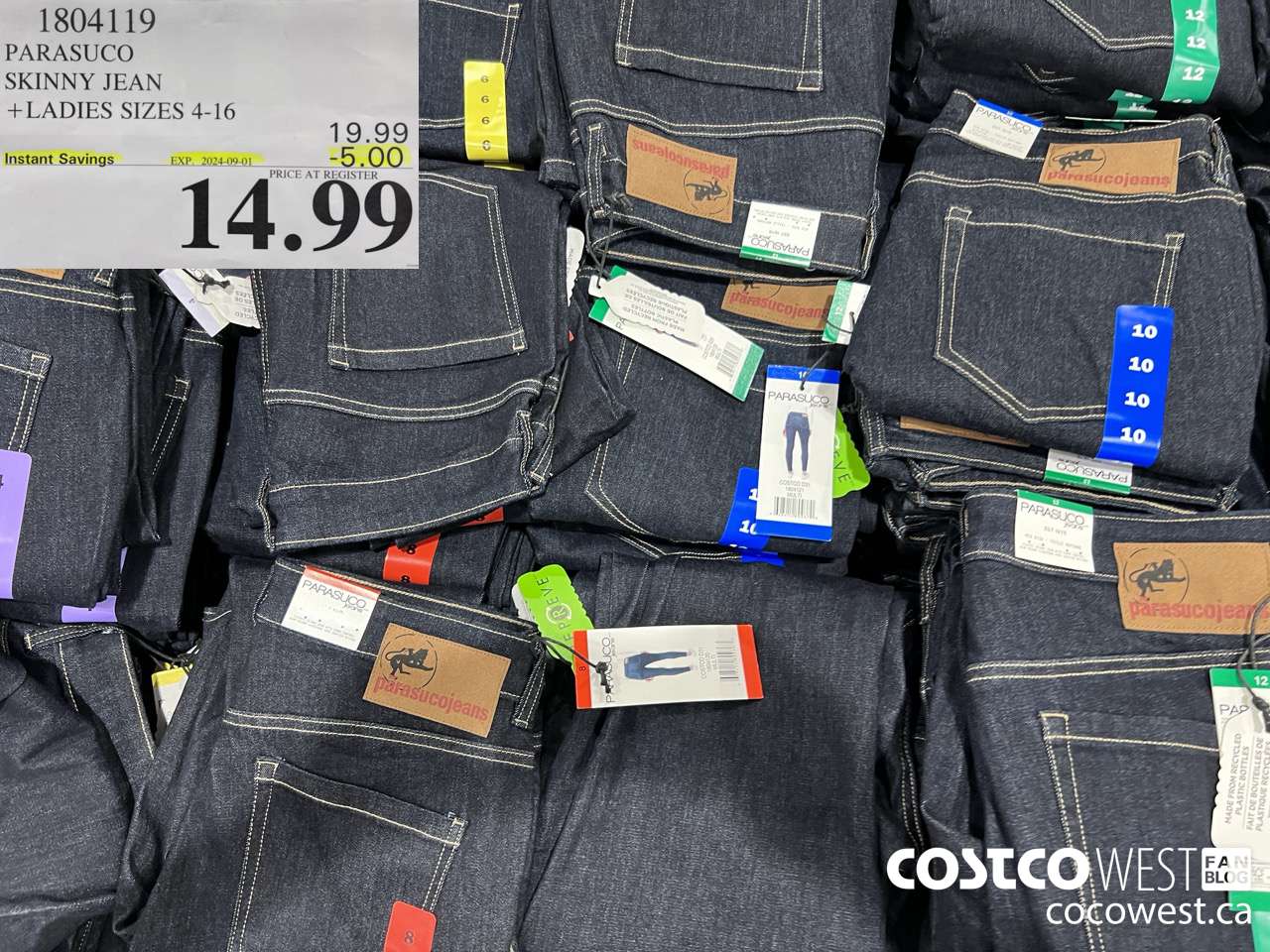 1804119 PARASUCO SKINNY JEAN LADIES SIZES 4-16 ($5.00 INSTANT SAVINGS EXPIRES ON 2024-09-01) $14.99