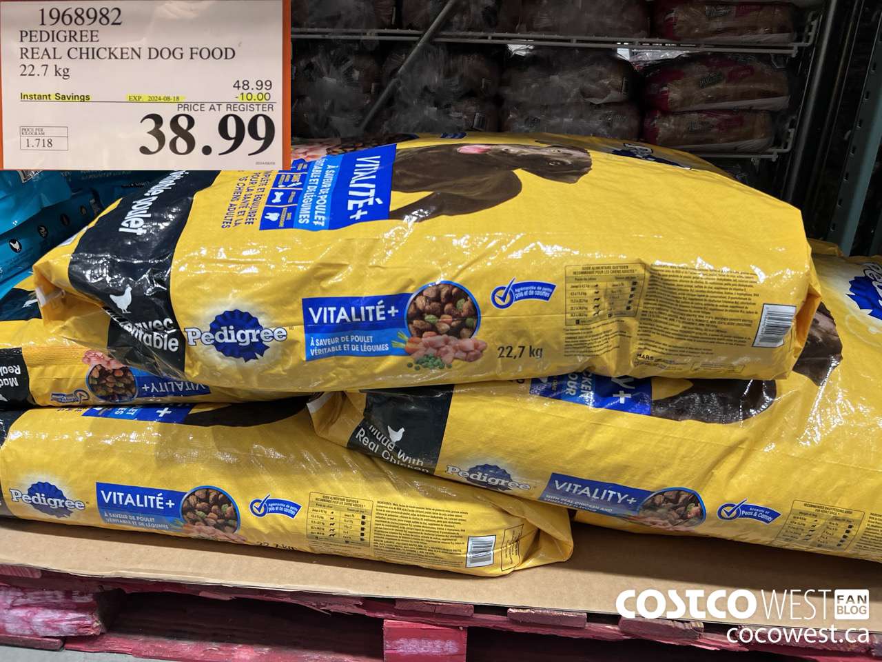 1968982 PEDIGREE REAL CHICKEN DOG FOOD 22.7 kg ($10.00 INSTANT SAVINGS EXPIRES ON 2024-08-18) $38.99