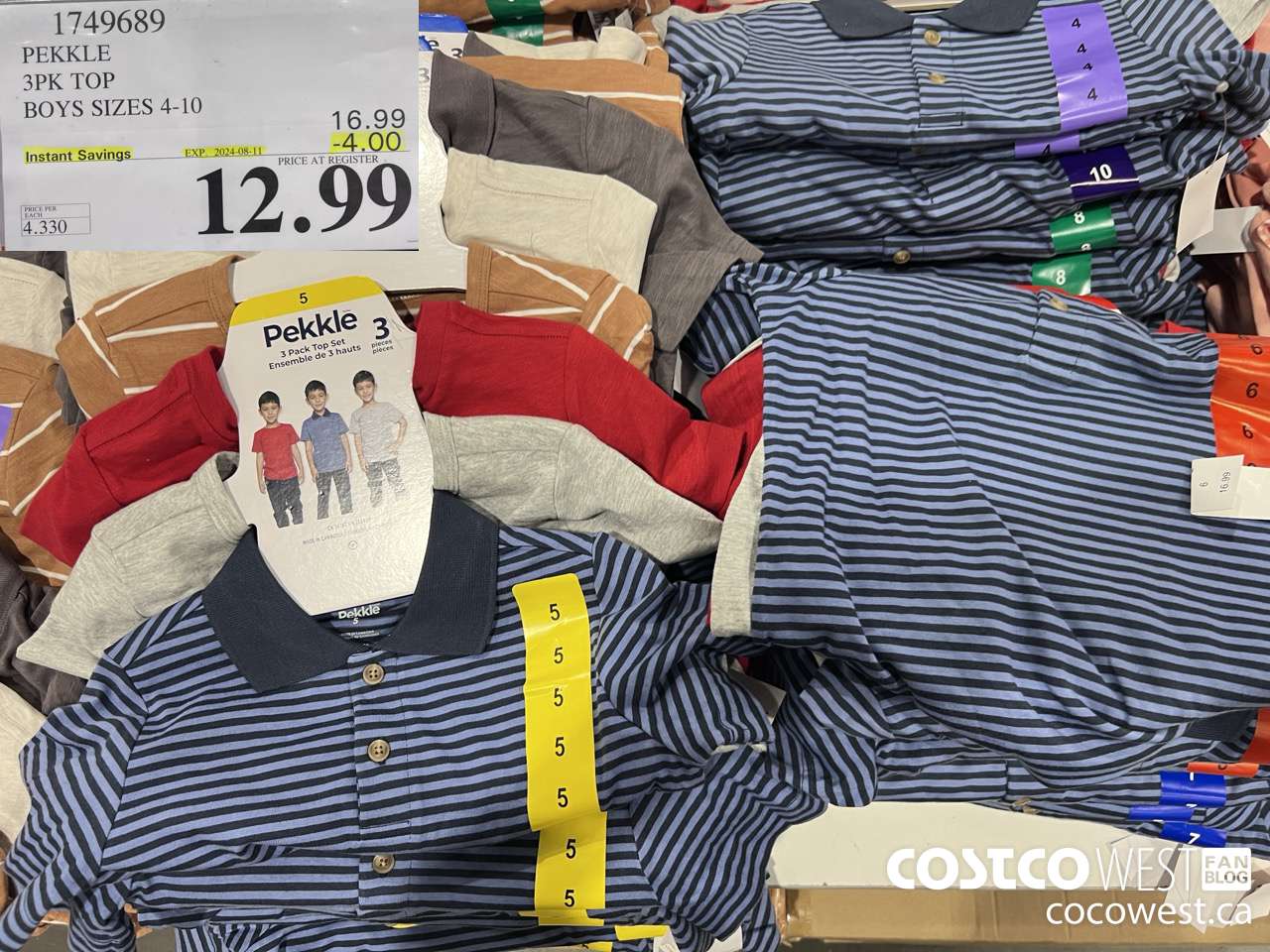 1749689 PEKKLE 3PK TOP BOYS SIZES 4-10 ($4.00 INSTANT SAVINGS EXPIRES ON 2024-08-11) $12.99