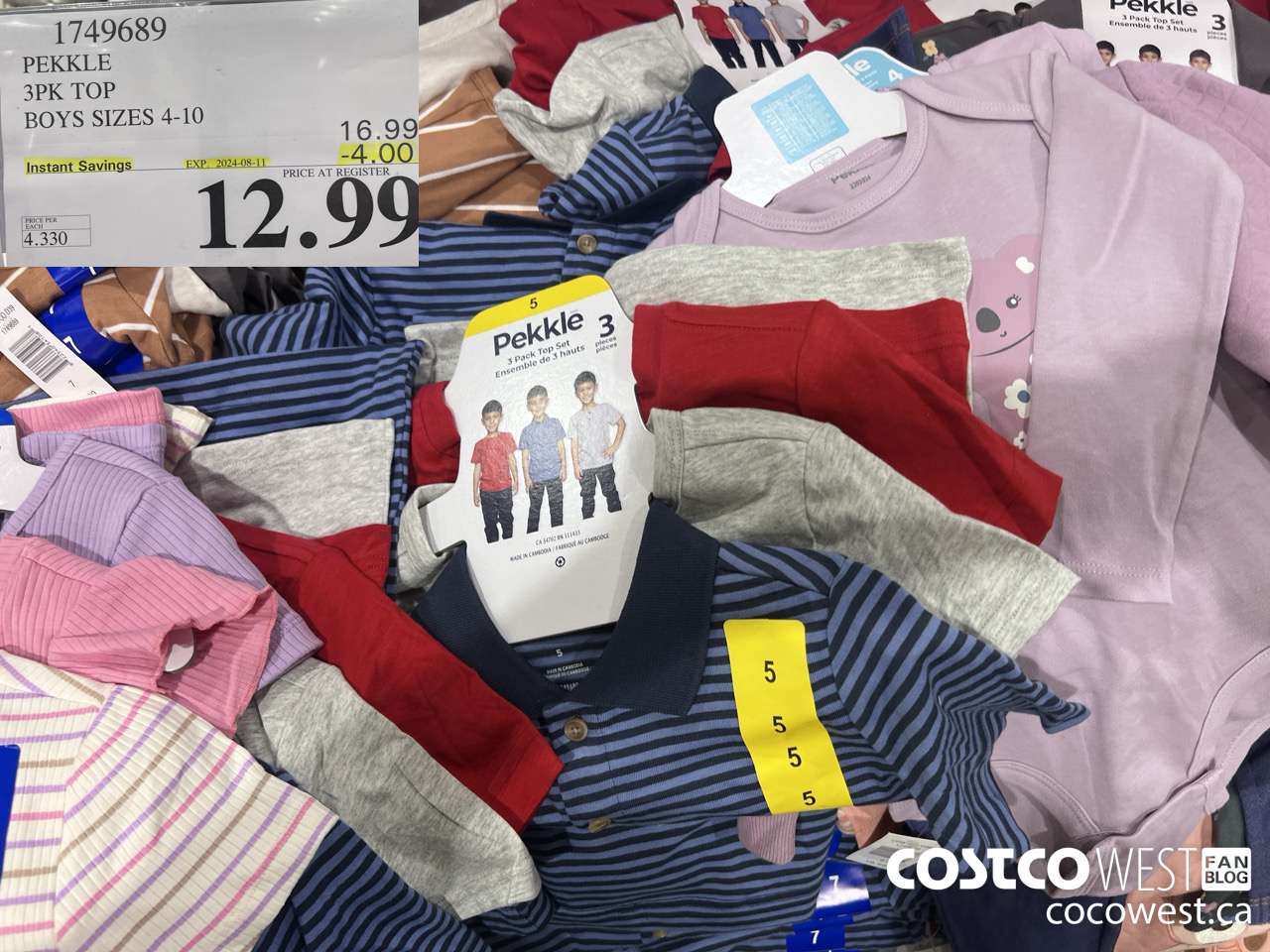 1749689 PEKKLE 3PK TOP BOYS SIZES 4-10 ($4.00 INSTANT SAVINGS EXPIRES ON 2024-08-11) $12.99