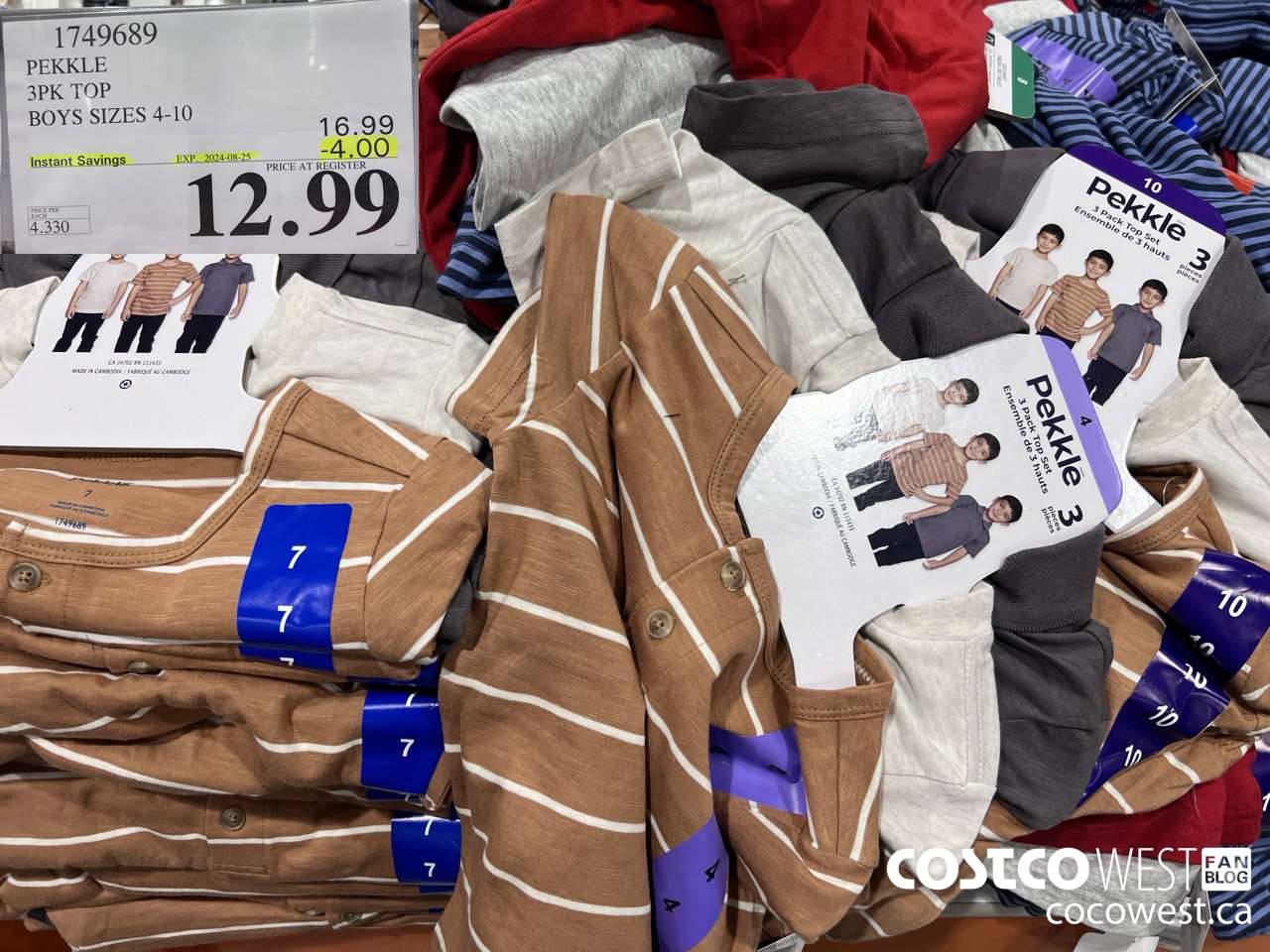 1749689 PEKKLE 3PK TOP BOYS SIZES 4-10 ($4.00 INSTANT SAVINGS EXPIRES ON 2024-08-25) $12.99
