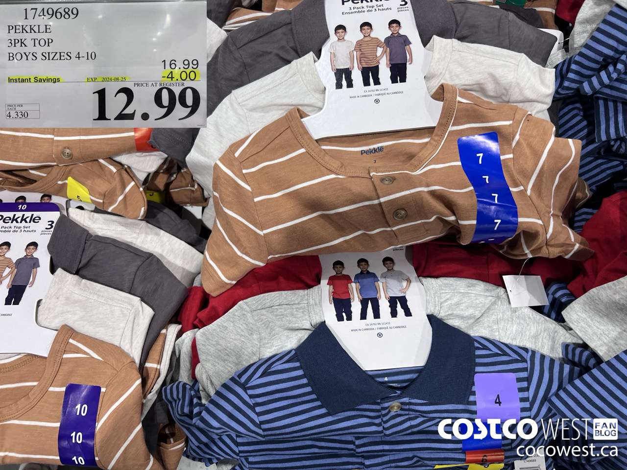 1749689 PEKKLE 3PK TOP BOYS SIZES 4-10 ($4.00 INSTANT SAVINGS EXPIRES ON 2024-08-25) $12.99