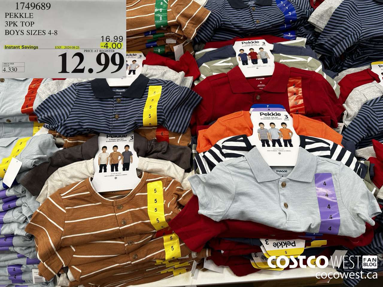 1749689 PEKKLE 3PK TOP BOYS SIZES 4-8 ($4.00 INSTANT SAVINGS EXPIRES ON 2024-08-25) $12.99