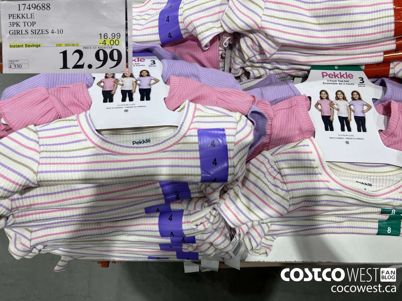 1749688 PEKKLE 3PK TOP GIRLS SIZES 4-10 ($4.00 INSTANT SAVINGS EXPIRES ON 2024-08-25) $12.99