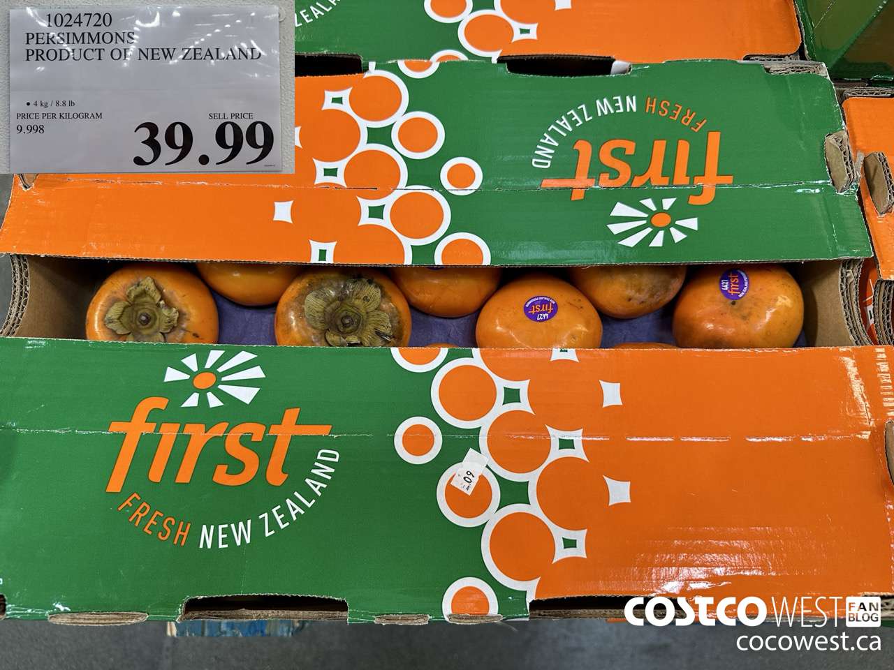 1024720 PERSIMMONS PRODUCT OF NEW ZEALAND $39.99