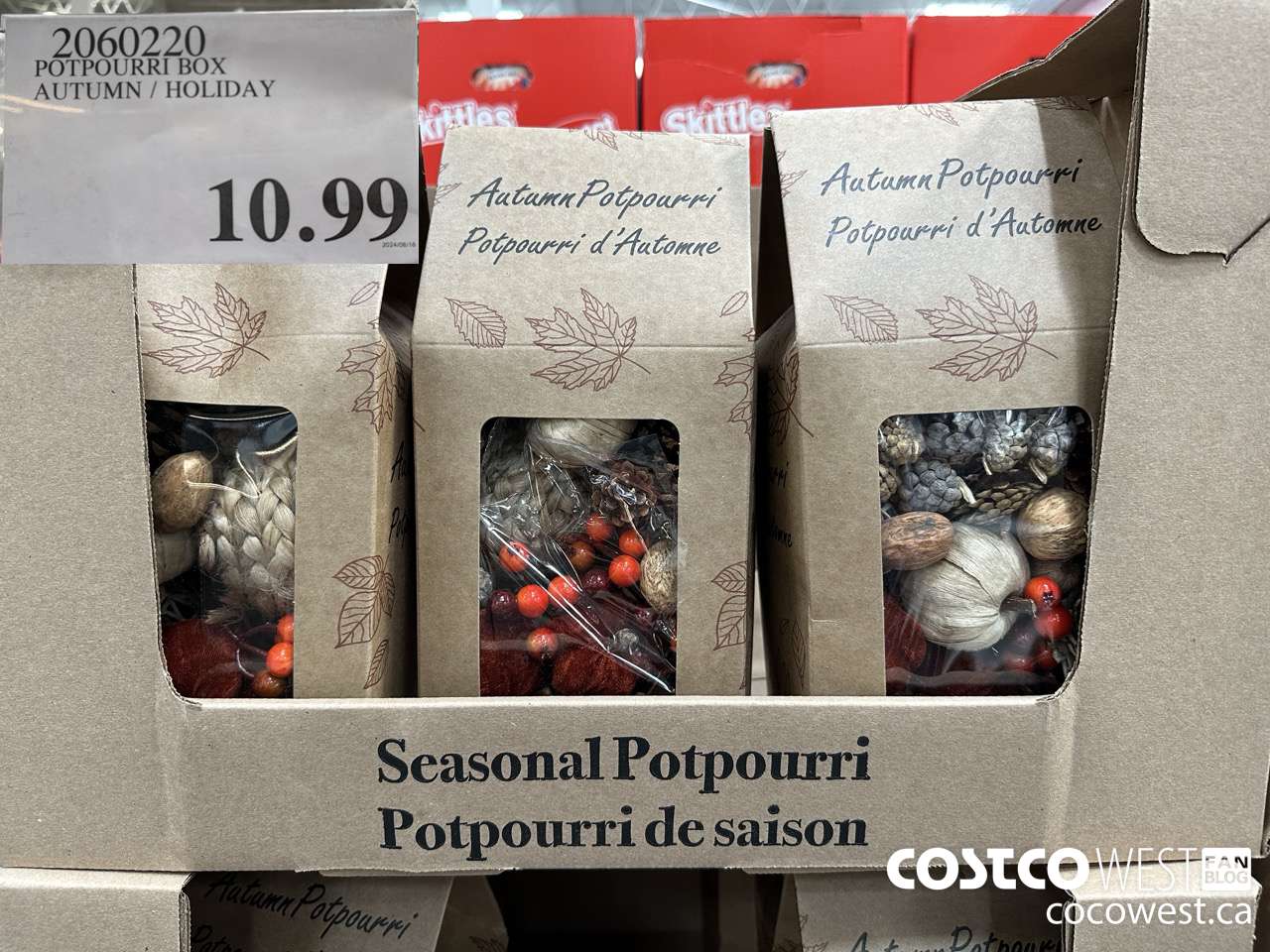 2060220 POTPOURRI BOX AUTUMN/HOLIDAY $10.99