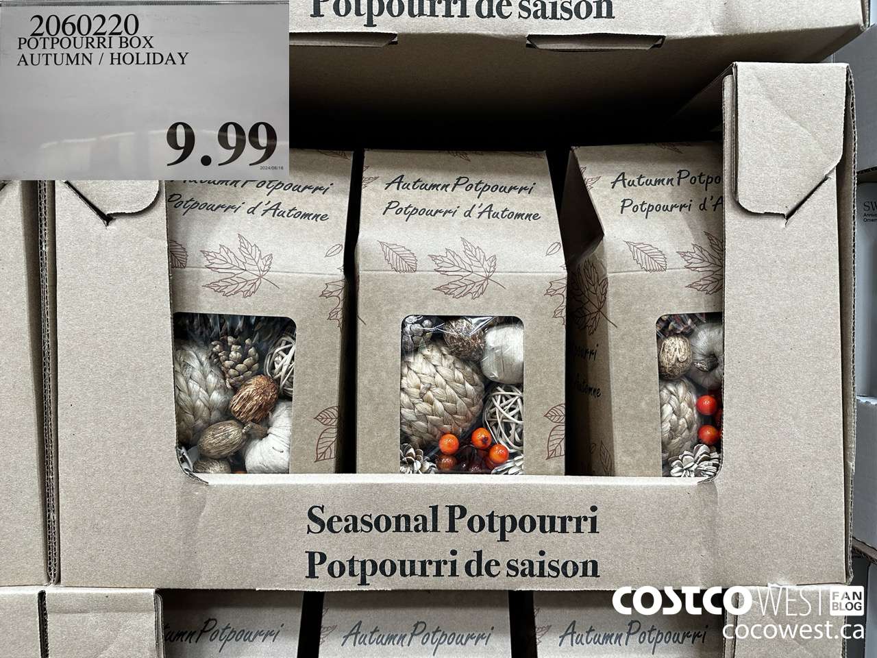 2060220 POTPOURRI BOX AUTUMN/HOLIDAY $9.99