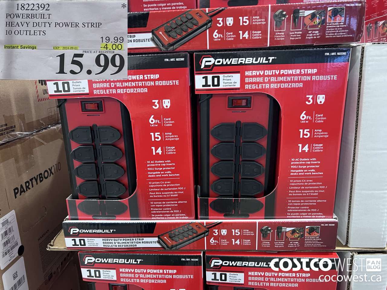1822392 POWERBUILT HEAVY DUTY POWER STRIP 10 OUTLETS ($4.00 INSTANT SAVINGS EXPIRES ON 2024-09-01) $15.99