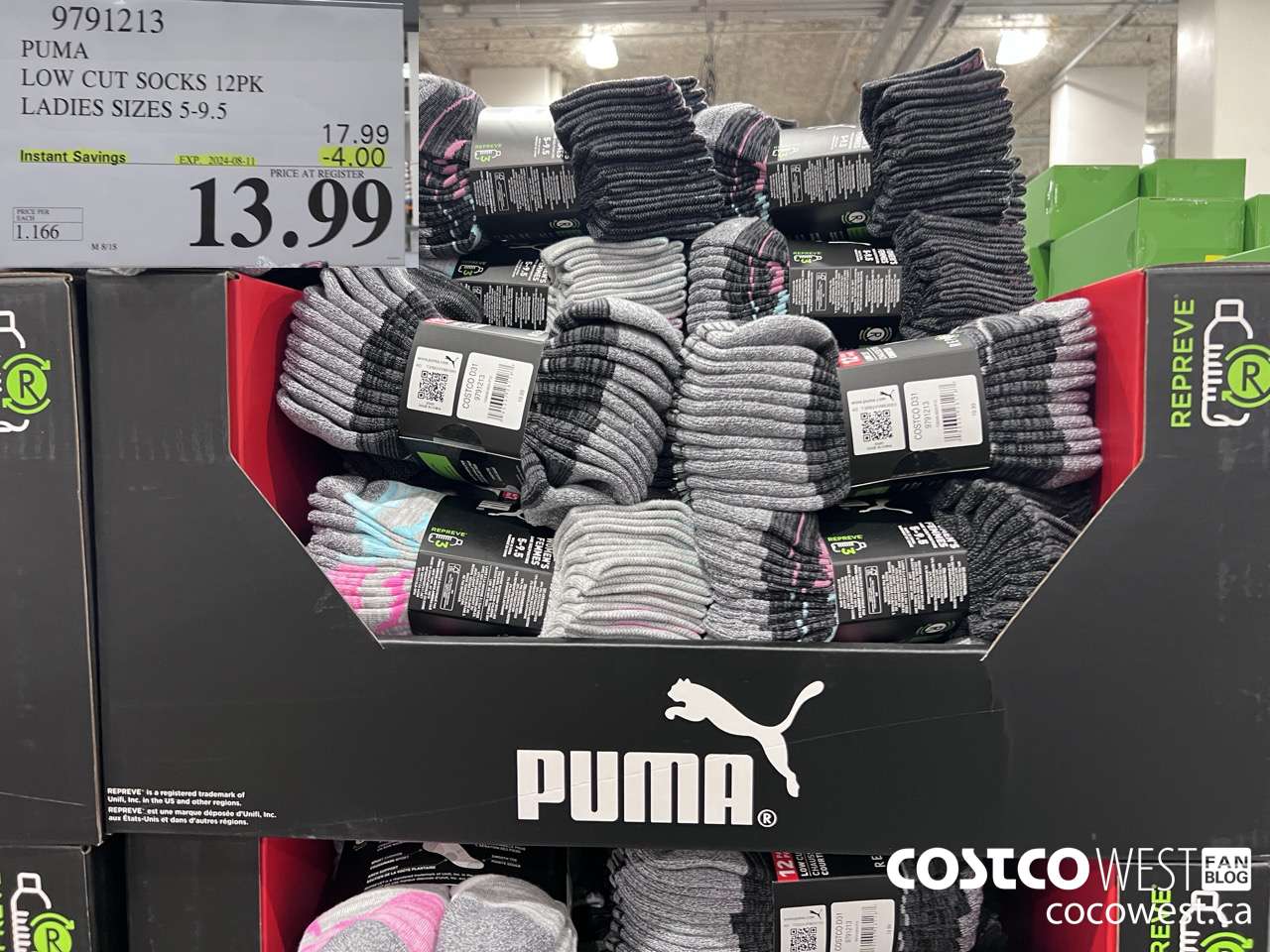 9791213 PUMA LOW CUT SOCKS 12PK LADIES SIZES 5-9.5 ($4.00 INSTANT SAVINGS EXPIRES ON 2024-08-11) $13.99