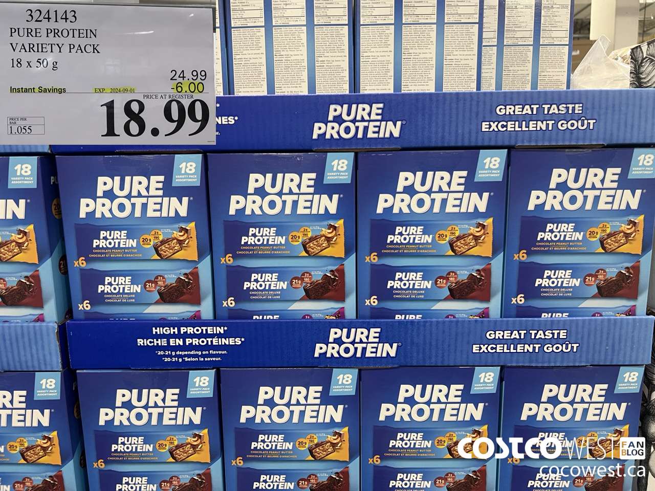 324143 PURE PROTEIN VARIETY PACK 18 X 50G ($6.00 INSTANT SAVINGS EXPIRES ON 2024-09-01) $18.99