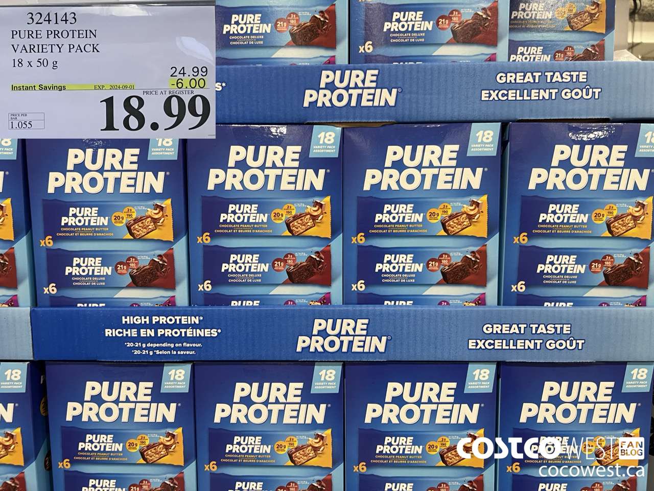 324143 PURE PROTEIN VARIETY PACK 18 X 50G ($6.00 INSTANT SAVINGS EXPIRES ON 2024-09-01) $18.99