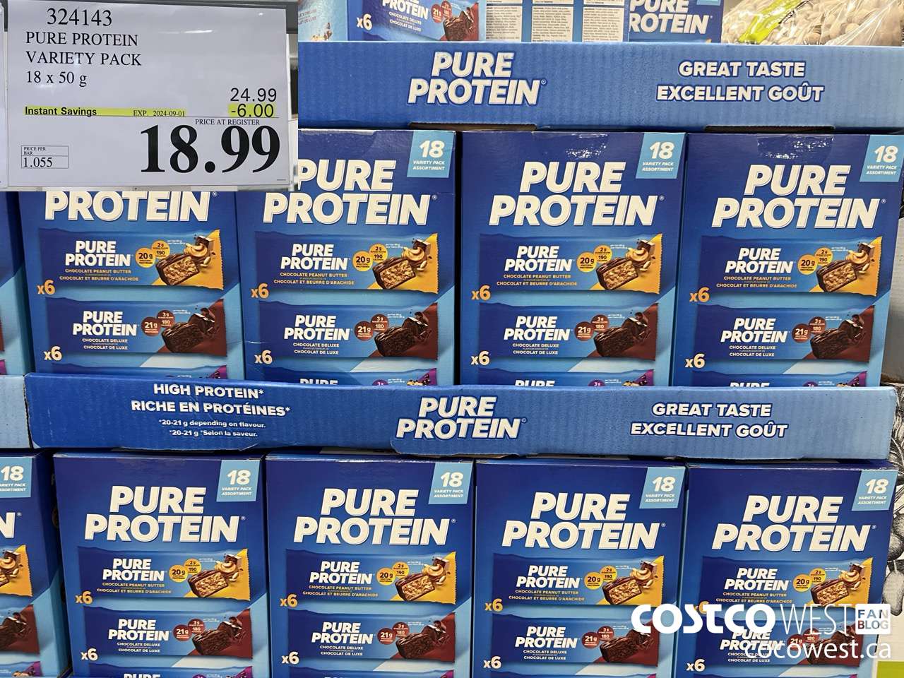 324143 PURE PROTEIN VARIETY PACK 18 X 50G ($6.00 INSTANT SAVINGS EXPIRES ON 2024-09-01) $18.99