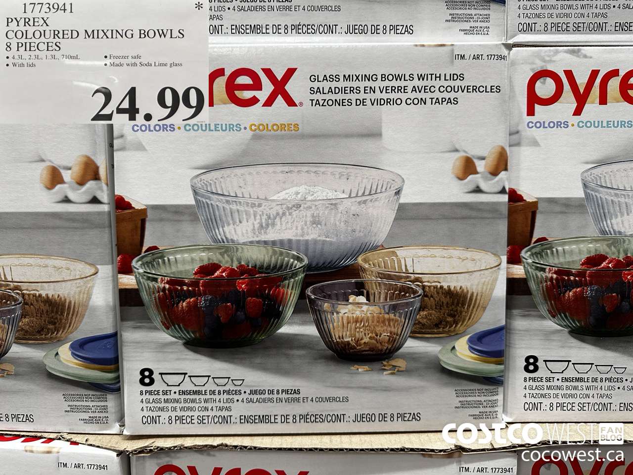 1773941 PYREX COLOURED MIXING BOWLS 8 PIECES $24.99