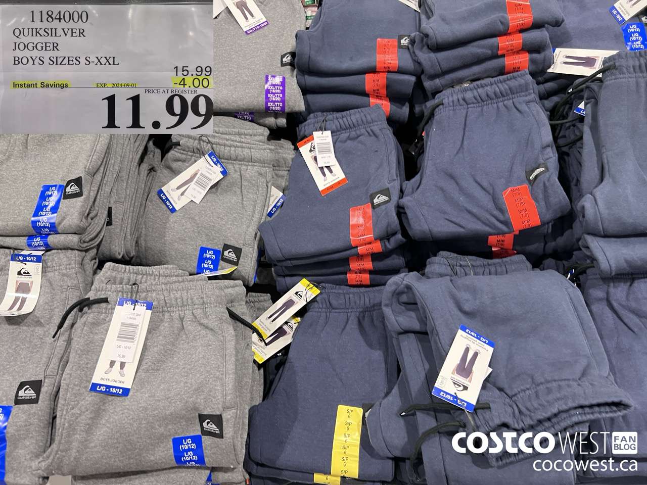 1184000 QUIKSILVER JOGGER BOYS SIZES S-XXL ($4.00 INSTANT SAVINGS EXPIRES ON 2024-09-01) $11.99