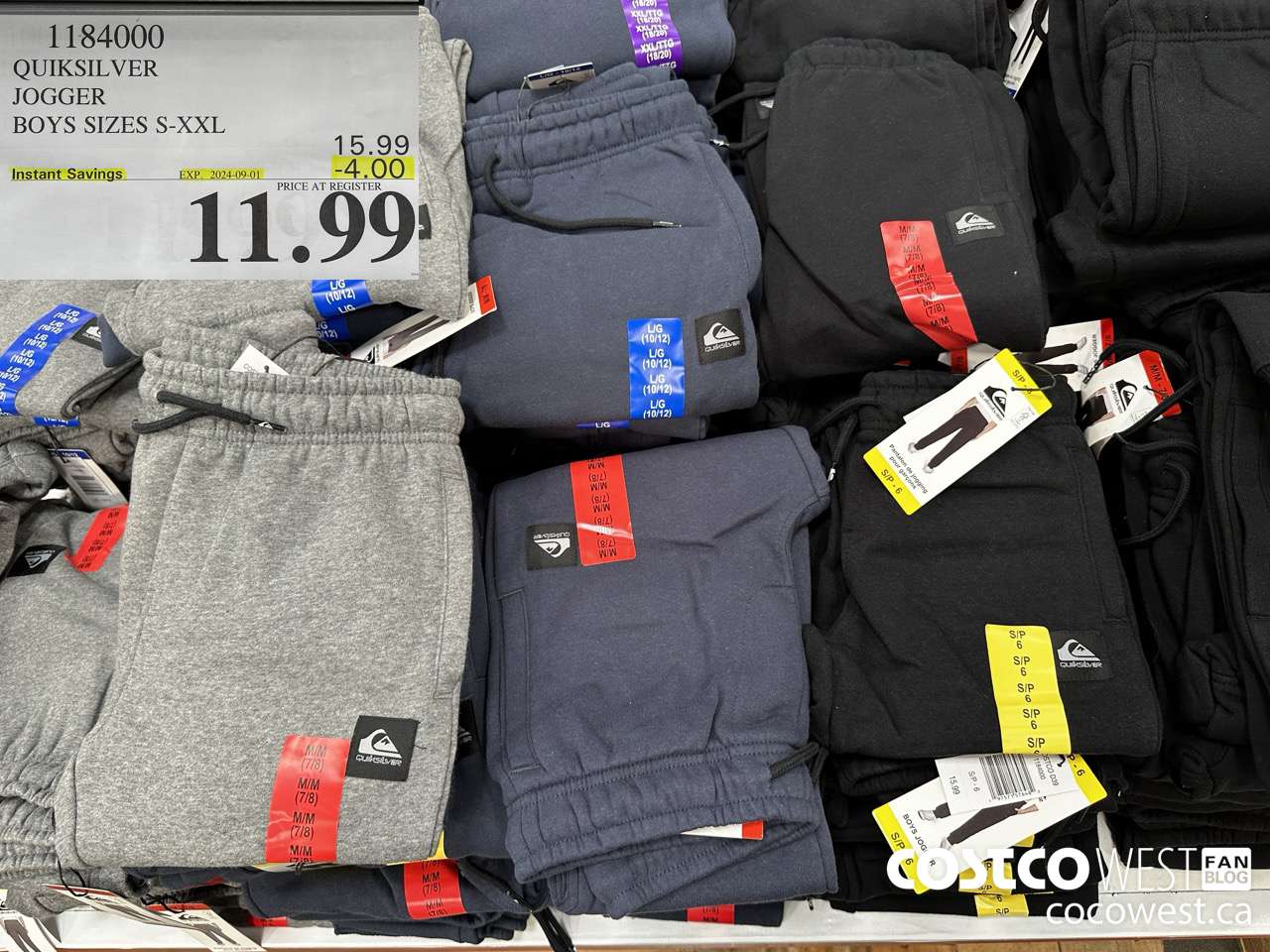 1184000 QUIKSILVER JOGGER BOYS SIZES S-XXL ($4.00 INSTANT SAVINGS EXPIRES ON 2024-09-01) $11.99