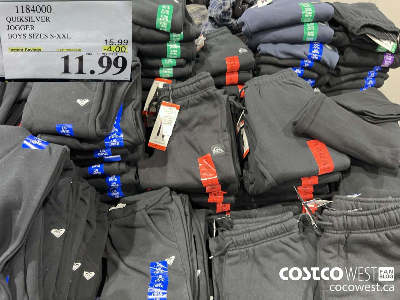 1184000 QUIKSILVER JOGGER BOYS SIZES S-XXL ($4.00 INSTANT SAVINGS EXPIRES ON 2024-09-01) $11.99