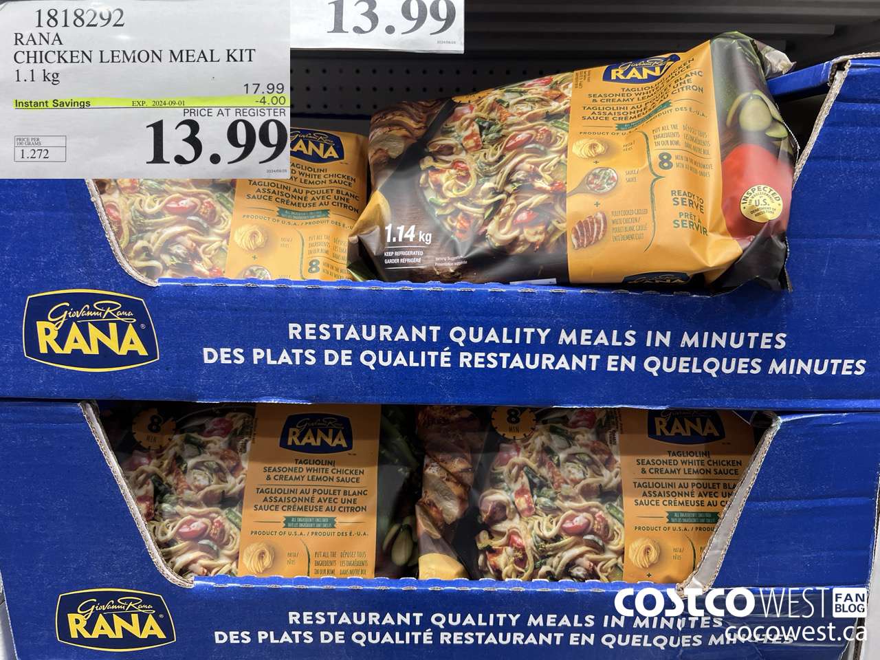 1818292 RANA CHICKEN LEMON MEAL KIT 1.1 KG ($4.00 INSTANT SAVINGS EXPIRES ON 2024-09-01) $13.99