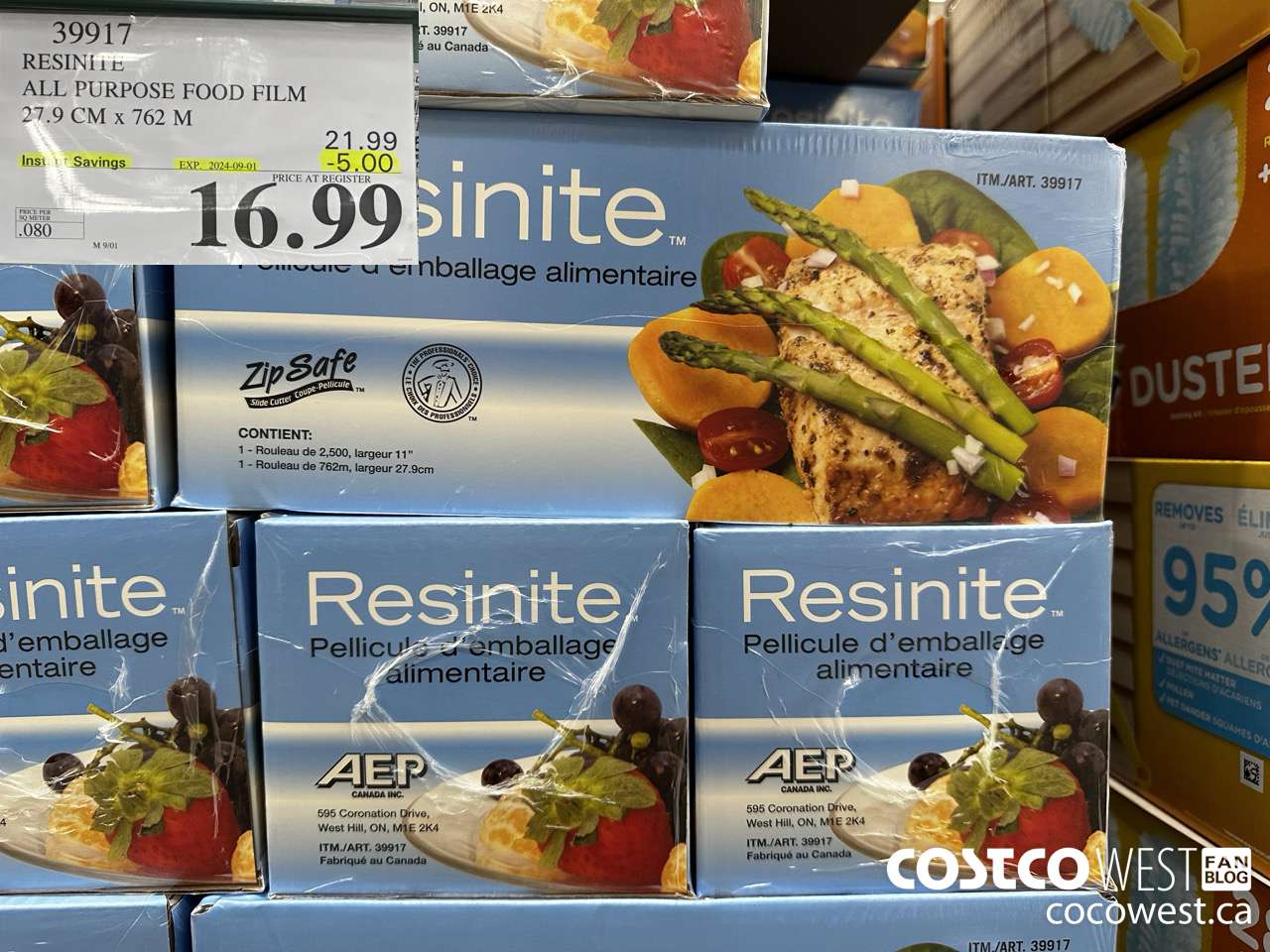 39917 RESINITE ALL PURPOSE FOOD FILM 27.9 CM x 762 M ($5.00 INSTANT SAVINGS EXPIRES ON 2024-09-01) $16.99