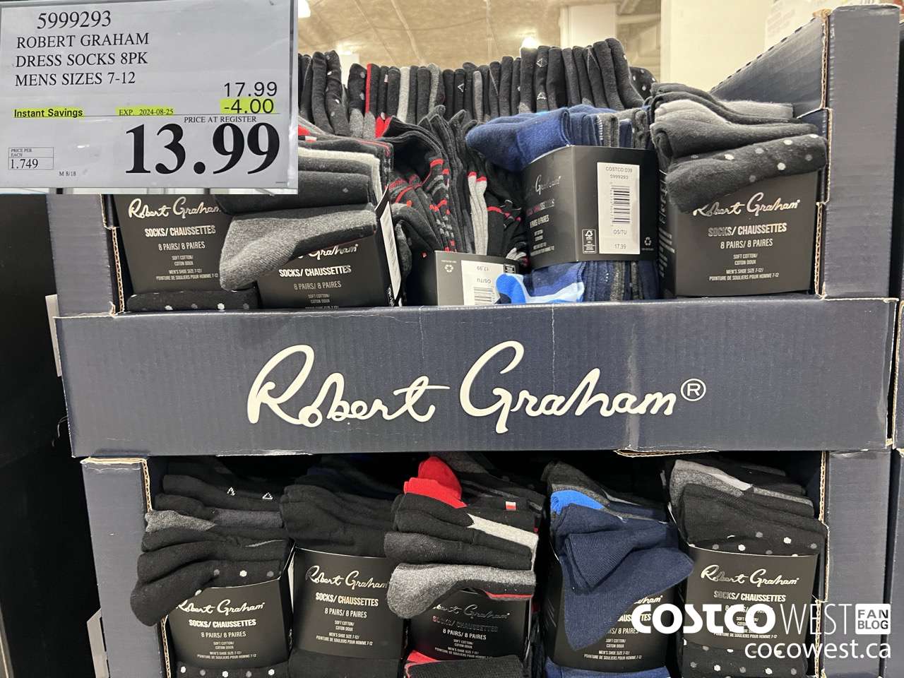 5999293 ROBERT GRAHAM DRESS SOCKS 8PK MENS SIZES 7-12 ($4.00 INSTANT SAVINGS EXPIRES ON 2024-08-25) $13.99