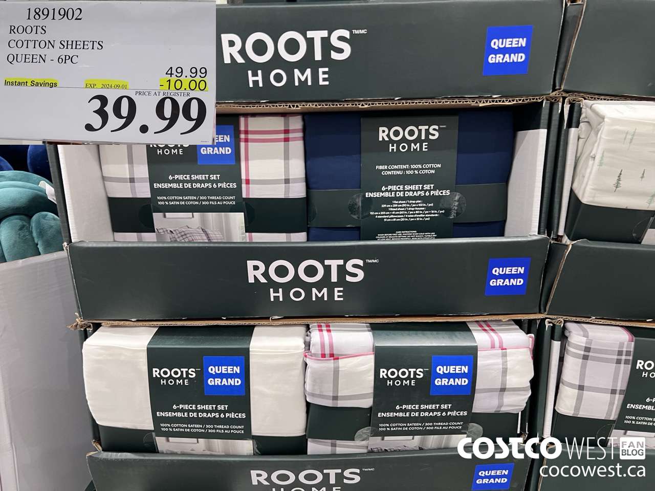 1891902 ROOTS COTTON SHEETS QUEEN 6PC ($10.00 INSTANT SAVINGS EXPIRES ON 2024-09-01) $39.99