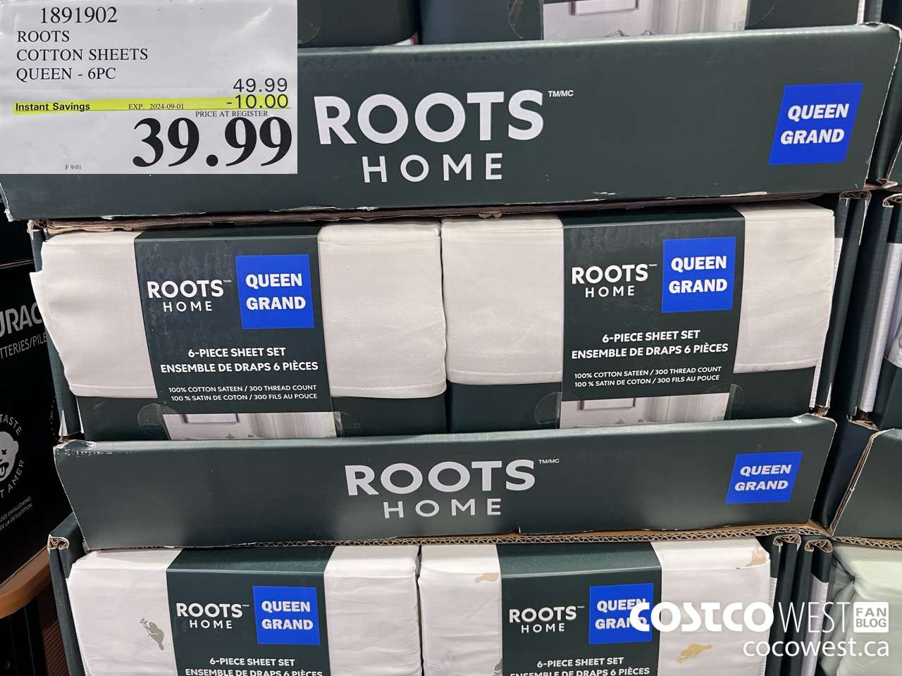 1891902 ROOTS COTTON SHEETS QUEEN 6PC ($10.00 INSTANT SAVINGS EXPIRES ON 2024-09-01) $39.99