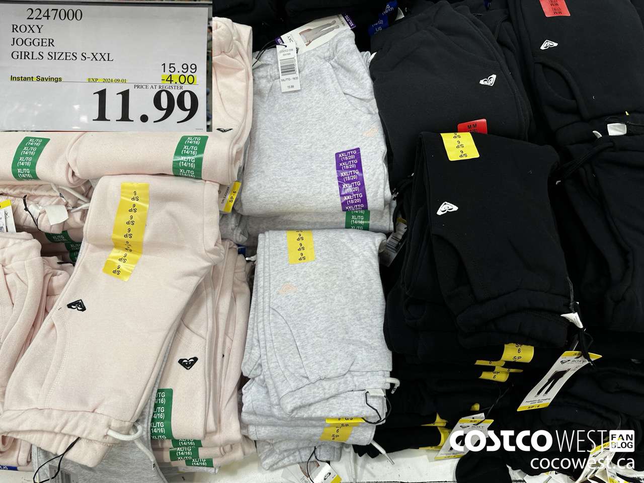 2247000 ROXY JOGGER GIRLS SIZES S-XXL ($4.00 INSTANT SAVINGS EXPIRES ON 2024-09-01) $11.99