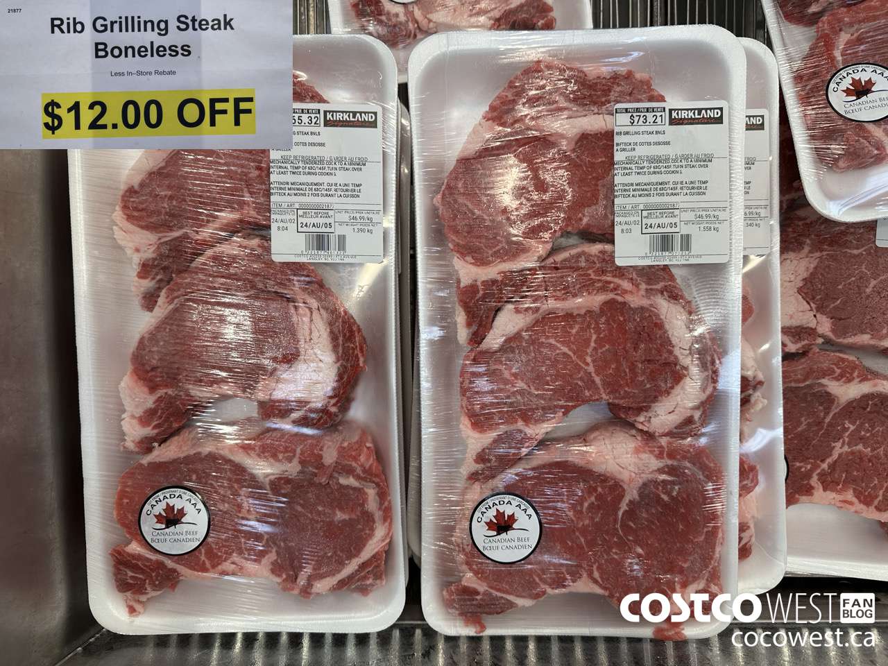 21877 Rib Grilling Steak Boneless  ($12.00 INSTANT SAVINGS)