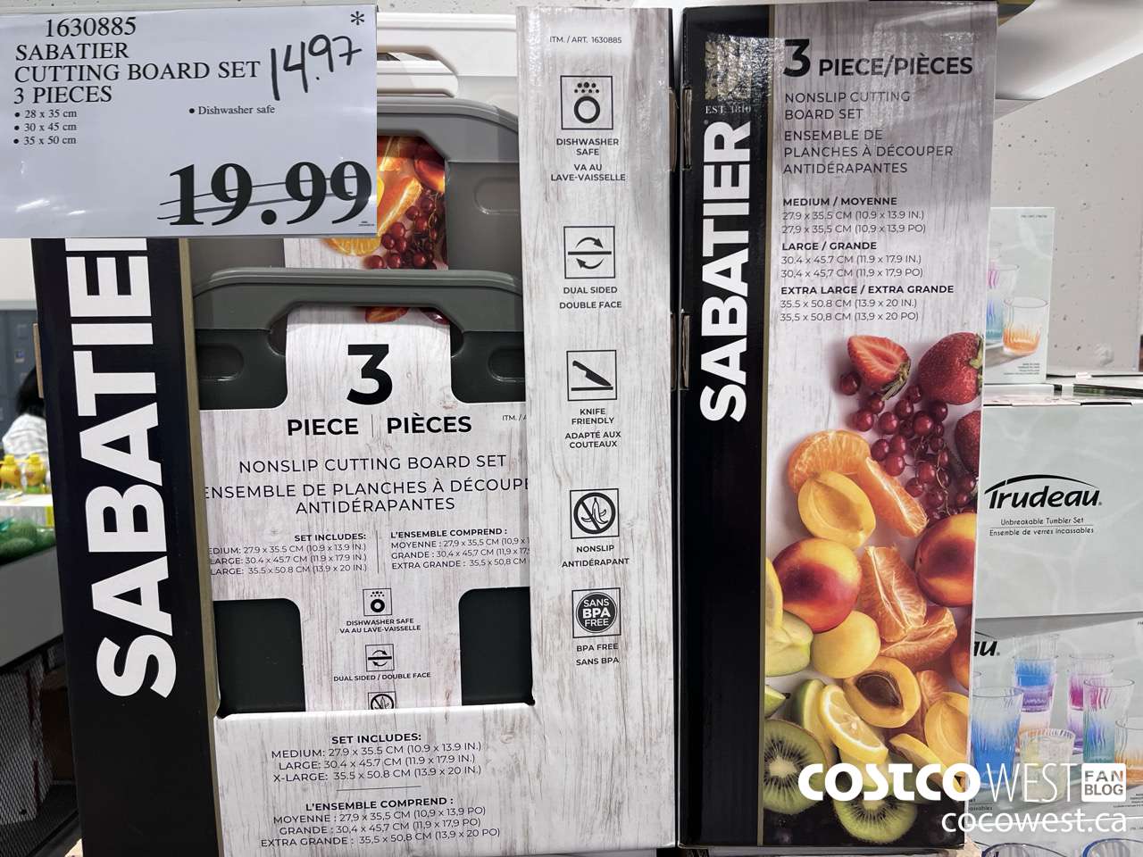 1630885 SABATIER CUTTING BOARD SET 3 PIECES $14.97