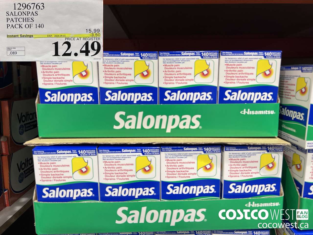1296763 SALONPAS PATCHES PACK OF 140 ($3.50 INSTANT SAVINGS EXPIRES ON 2024-09-01) $12.49