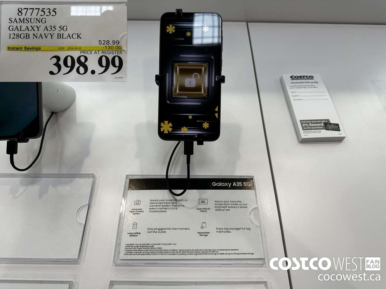 8777535 SAMSUNG GALAXY A35 5G 128GB NAVY BLACK ($130.00 INSTANT SAVINGS EXPIRES ON 2024-09-05) $398.99
