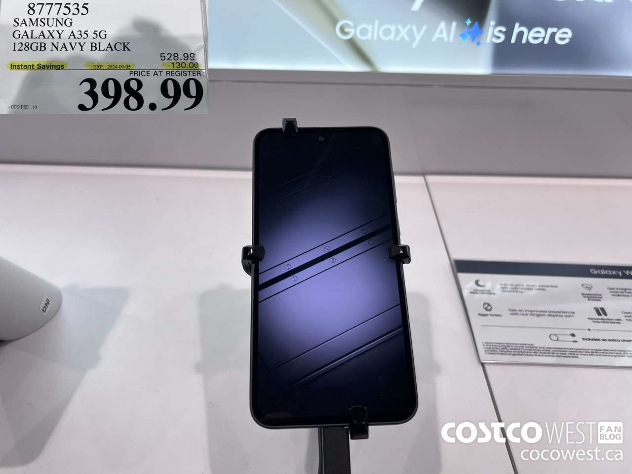 8777535 SAMSUNG GALAXY A35 5G 128GB NAVY BLACK ($130.00 INSTANT SAVINGS EXPIRES ON 2024-09-05) $398.99