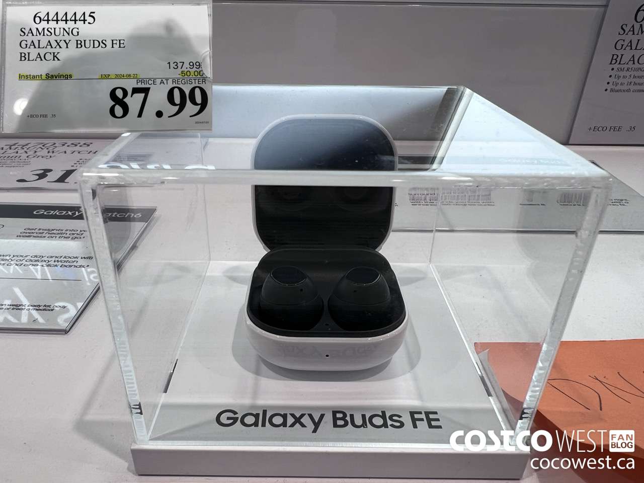 6444445 SAMSUNG GALAXY BUDS FE BLACK ($50.00 INSTANT SAVINGS EXPIRES ON 2024-08-22) $87.99