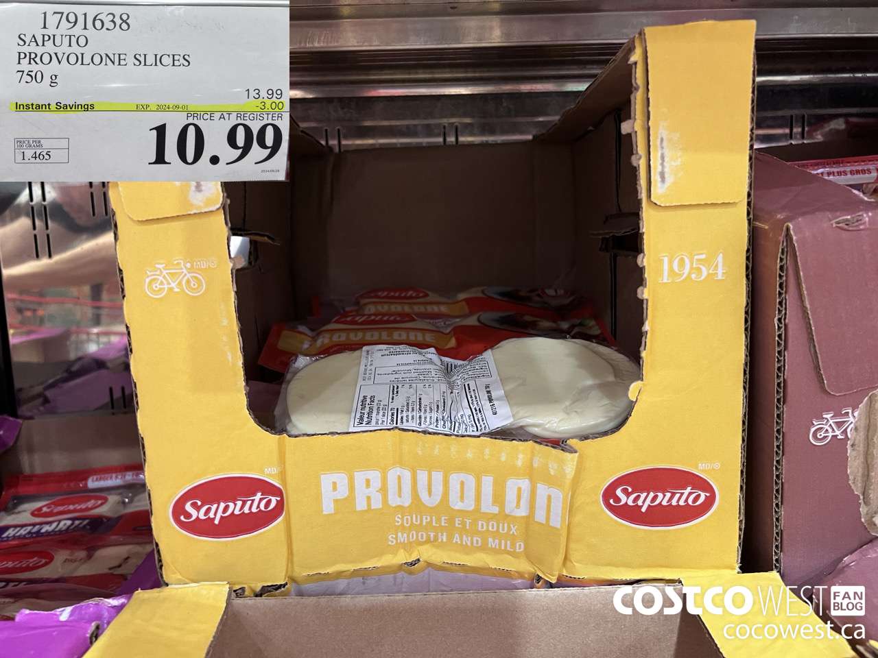 1791638 SAPUTO PROVOLONE SLICES 750G ($3.00 INSTANT SAVINGS EXPIRES ON 2024-09-01) $10.99