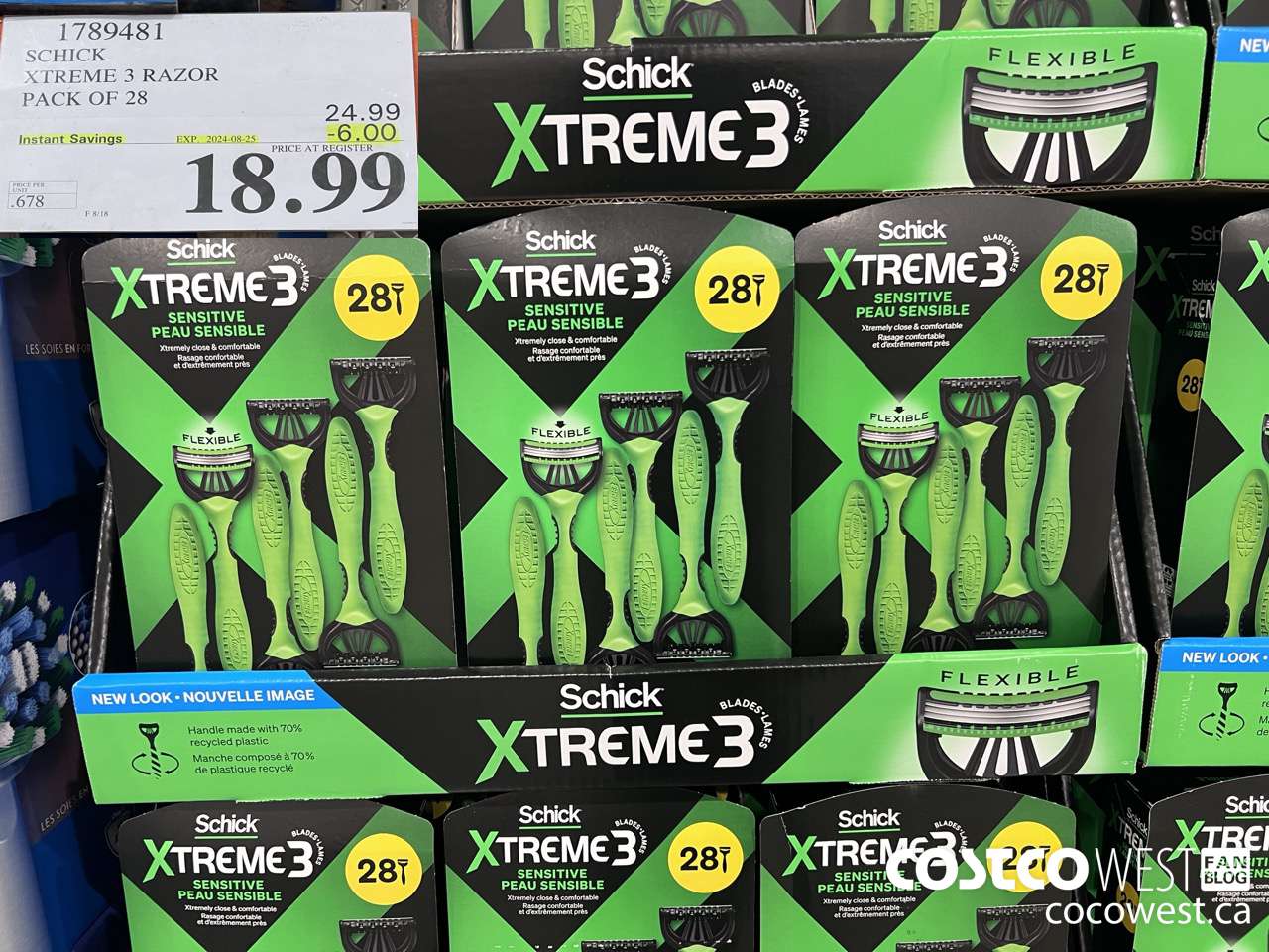 1789481 SCHICK XTREME 3 RAZOR PACK OF 28 ($6.00 INSTANT SAVINGS EXPIRES ON 2024-08-25) $18.99