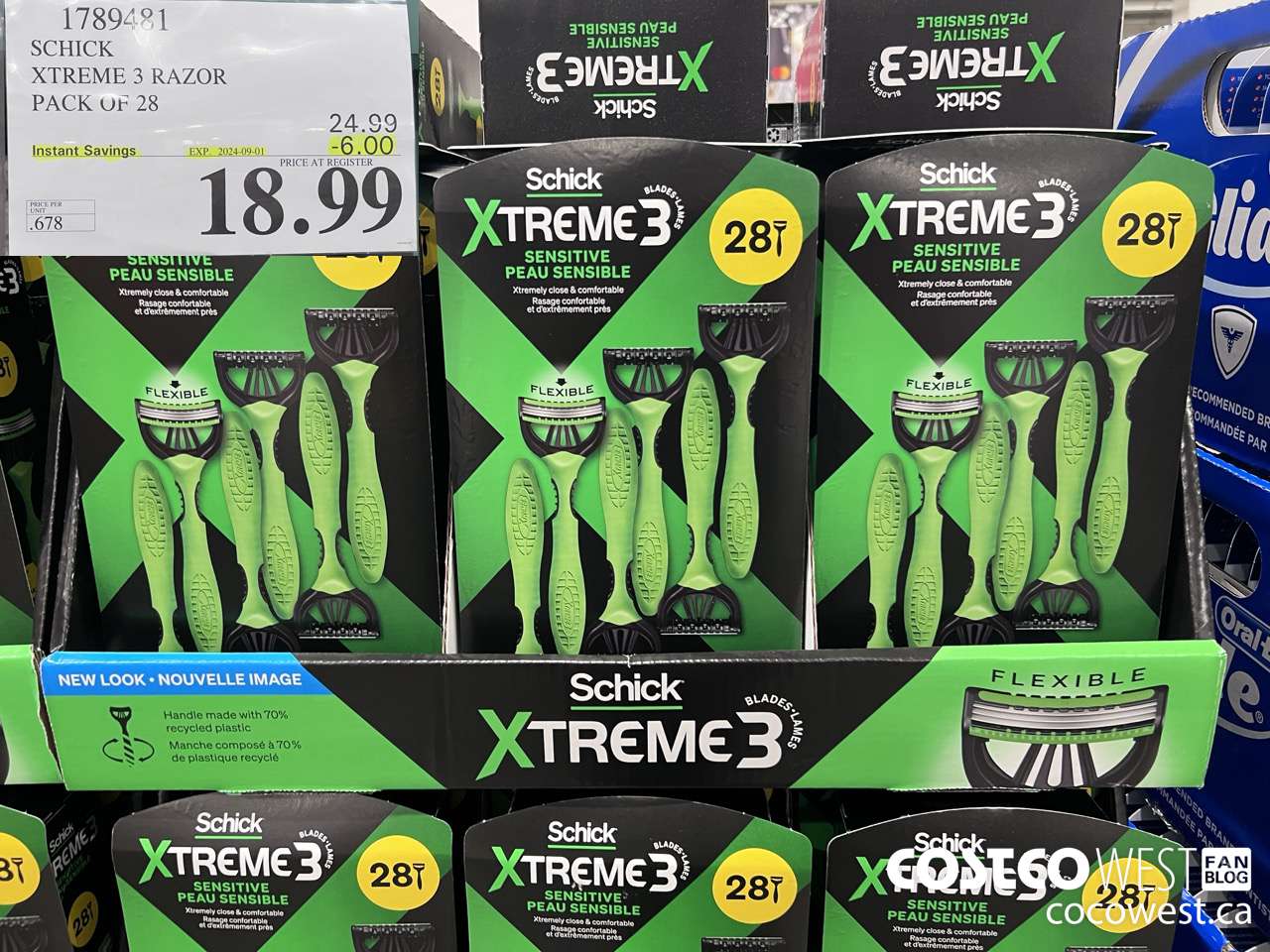1789481 SCHICK XTREME 3 RAZOR PACK OF 28 ($6.00 INSTANT SAVINGS EXPIRES ON 2024-09-01) $18.99