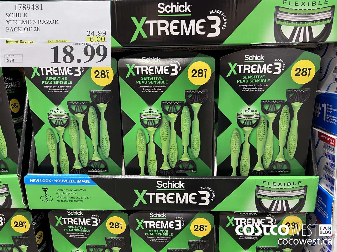 1789481 SCHICK XTREME 3 RAZOR PACK OF 28 ($6.00 INSTANT SAVINGS EXPIRES ON 2024-09-01) $18.99