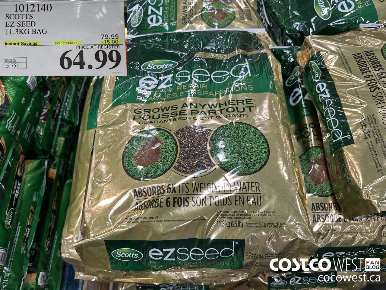 1012140 SCOTTS EZ SEED 11.3KG BAG ($15.00 INSTANT SAVINGS EXPIRES ON 2024-08-25) $64.99