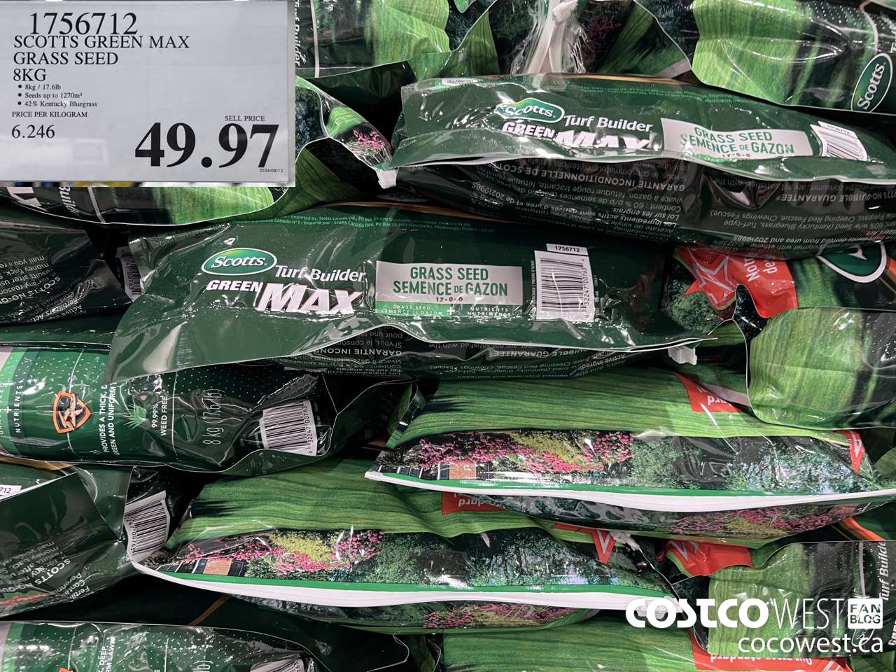 1756712 SCOTTS GREEN MAX GRASS SEED 8KG $49.97