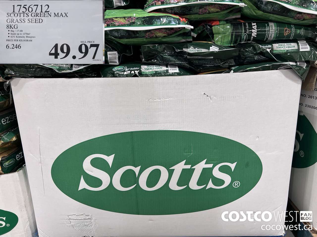 1756712 SCOTTS GREEN MAX GRASS SEED 8KG $49.97