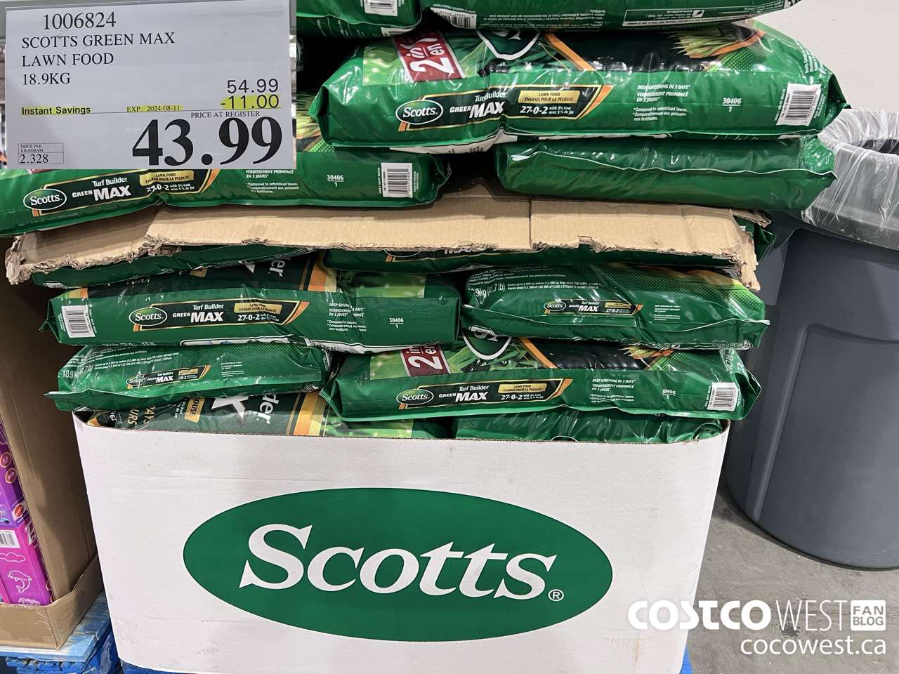 1006824 SCOTTS GREEN MAX LAWN FOOD 18.9KG ($11.00 INSTANT SAVINGS EXPIRES ON 2024-08-11) $43.99