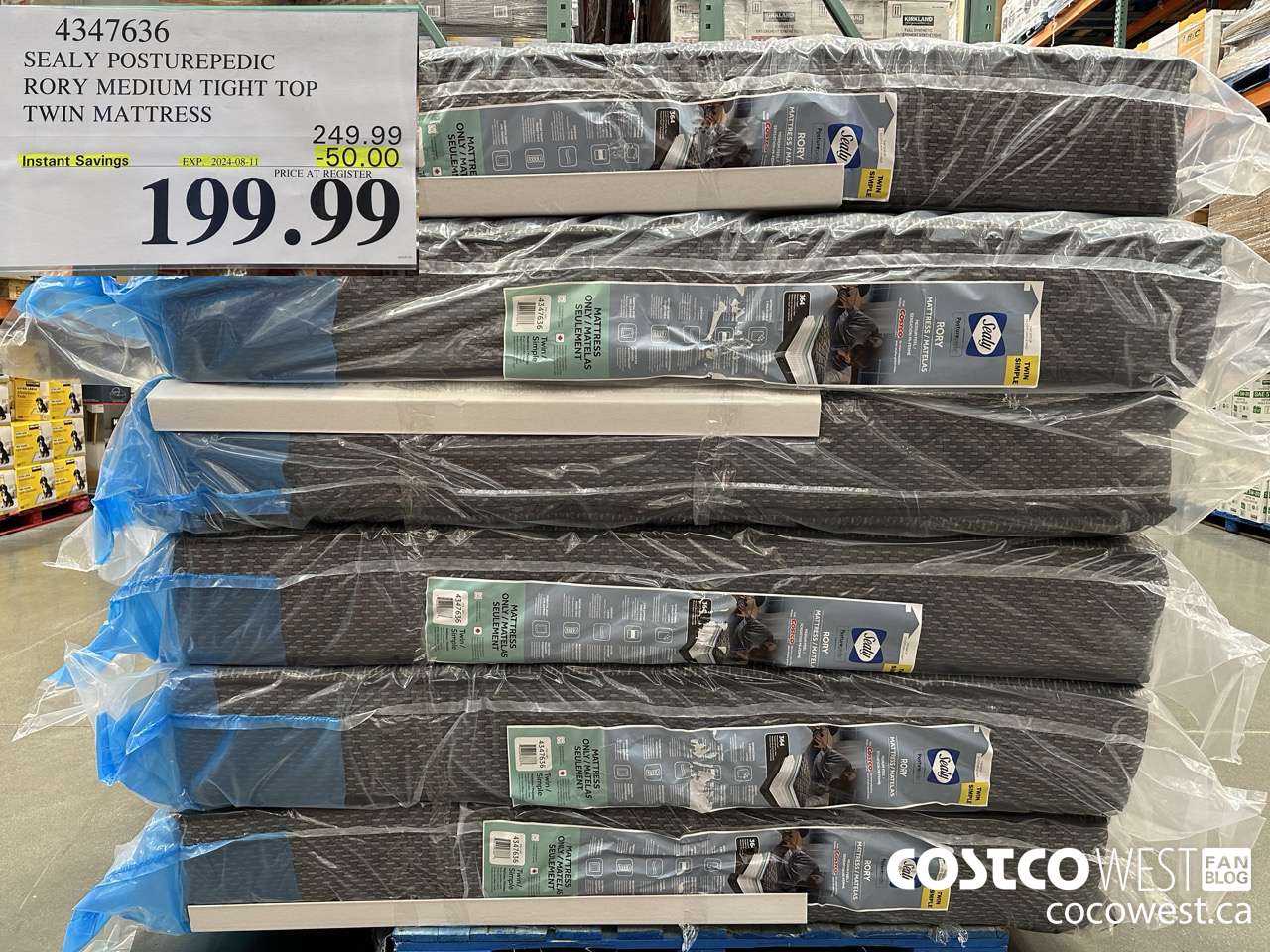 4347636 SEALY POSTUREPEDIC RORY MEDIUM TIGHT TOP TWIN MATTRESS ($50.00 INSTANT SAVINGS EXPIRES ON 2024-08-11) $199.99