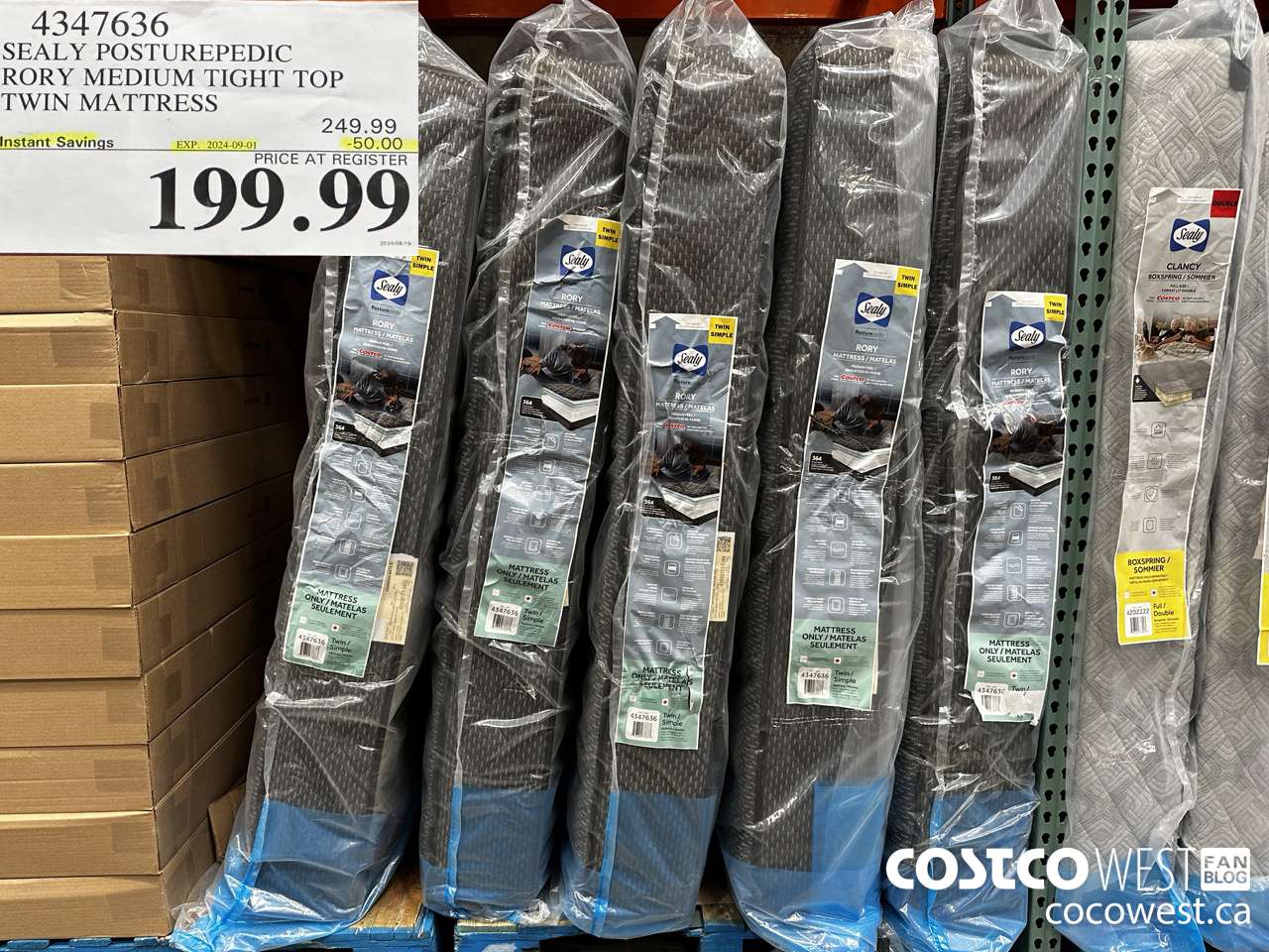 4347636 SEALY POSTUREPEDIC RORY MEDIUM TIGHT TOP TWIN MATTRESS ($50.00 INSTANT SAVINGS EXPIRES ON 2024-09-01) $199.99